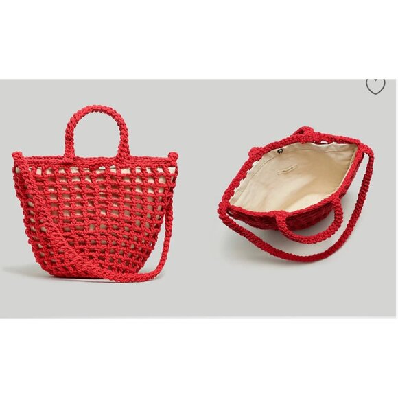 Madewell The Crocheted Shoulder Bag in Poppy - Picture 2 of 10